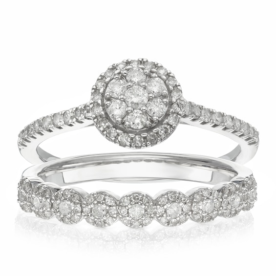 Engagement Ring Perfect Fit 9ct White Gold Vintage Round Bri