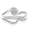 Thumbnail Image 1 of Perfect Fit 9ct White Gold 0.20ct Diamond Twist Flower Cluster Bridal Set