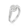 Thumbnail Image 2 of Perfect Fit 9ct White Gold 0.20ct Diamond Twist Flower Cluster Bridal Set