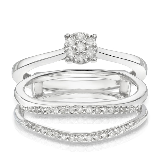 Perfect Fit 9ct White Gold 0.20ct Diamond Cluster Insert Ring