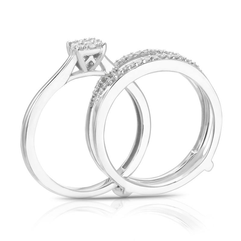 Main Image 3 of Perfect Fit 9ct White Gold 0.20ct Diamond Cluster Insert Ring