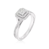 Thumbnail Image 2 of 9ct White Gold 0.33ct Diamond Cushion Cluster Halo Ring