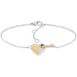 Tommy Hilfiger Ladies' Two-Tone Gold & Silver Tone Heart Bracelet