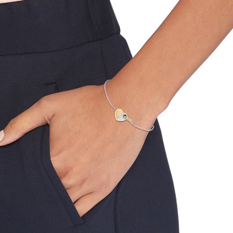 Main Image 2 of Tommy Hilfiger Ladies' Two-Tone Gold & Silver Tone Heart Bracelet