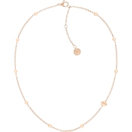 Tommy Hilfiger Ladies' Carnation Gold Plated Orb Necklace
