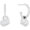 Thumbnail Image 1 of Tommy Hilfiger Ladies' Stainless Steel Heart Drop Hoop Earrings