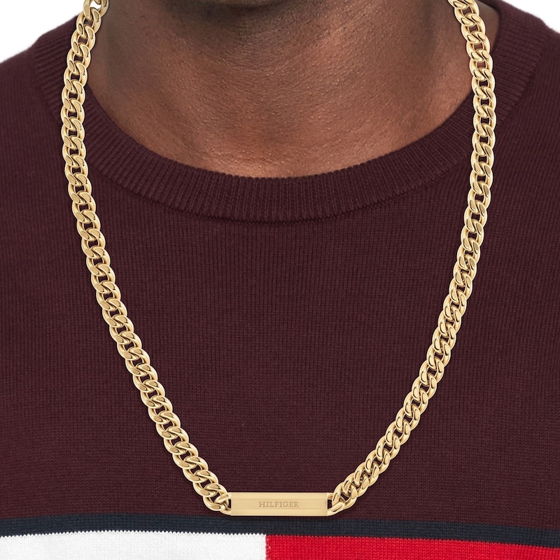 Main Image 3 of Tommy Hilfiger Men's Gold Tone Curb Chain Necklace