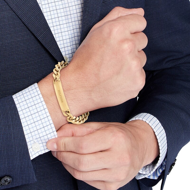 Main Image 2 of Tommy Hilfiger Men's Gold Tone Curb Chain Bracelet