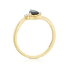 Thumbnail Image 2 of 9ct Yellow Gold Pear-Shaped Blue Sapphire & Diamond Twist Ring