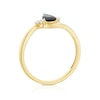 Thumbnail Image 3 of 9ct Yellow Gold Pear-Shaped Blue Sapphire & Diamond Twist Ring