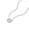 Thumbnail Image 2 of Sterling Silver Oval Aquamarine & Diamond Halo Pendant Necklace