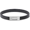 Thumbnail Image 0 of Calvin Klein Men's Stainless Steel & Black Leather Bracelet