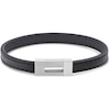Thumbnail Image 1 of Calvin Klein Men's Stainless Steel & Black Leather Bracelet