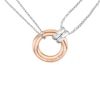 Thumbnail Image 2 of Calvin Klein Ladies' Two Tone Stainless Steel & Rose Gold Circle Double Chain Necklace