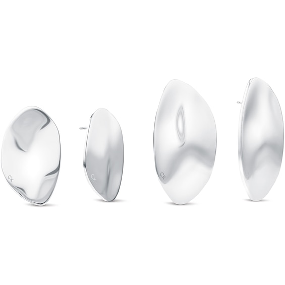 Calvin Klein Women's Stainless Steel Sculptural 2 Size Studs