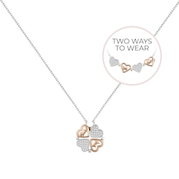 Radley Forever Mine Ladies' Sterling Silver Magnetic Closing Hearts Necklace