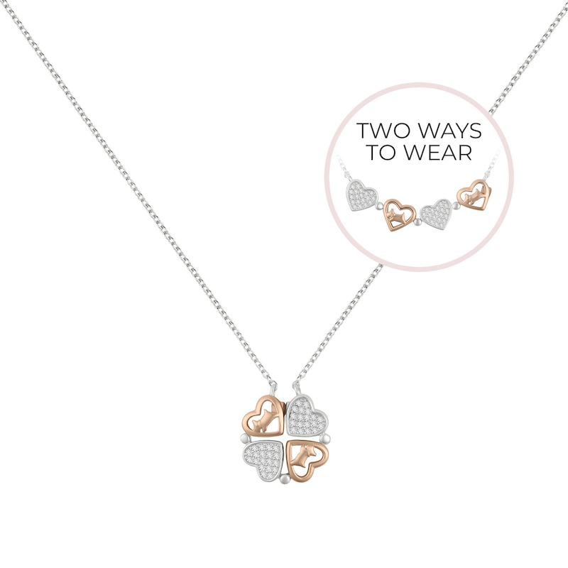 Main Image 1 of Radley Forever Mine Ladies' Sterling Silver Magnetic Closing Hearts Necklace