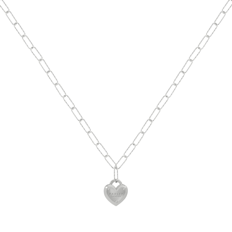 Radley Ladies' Silver Tone Heart Padlock Charm Necklace