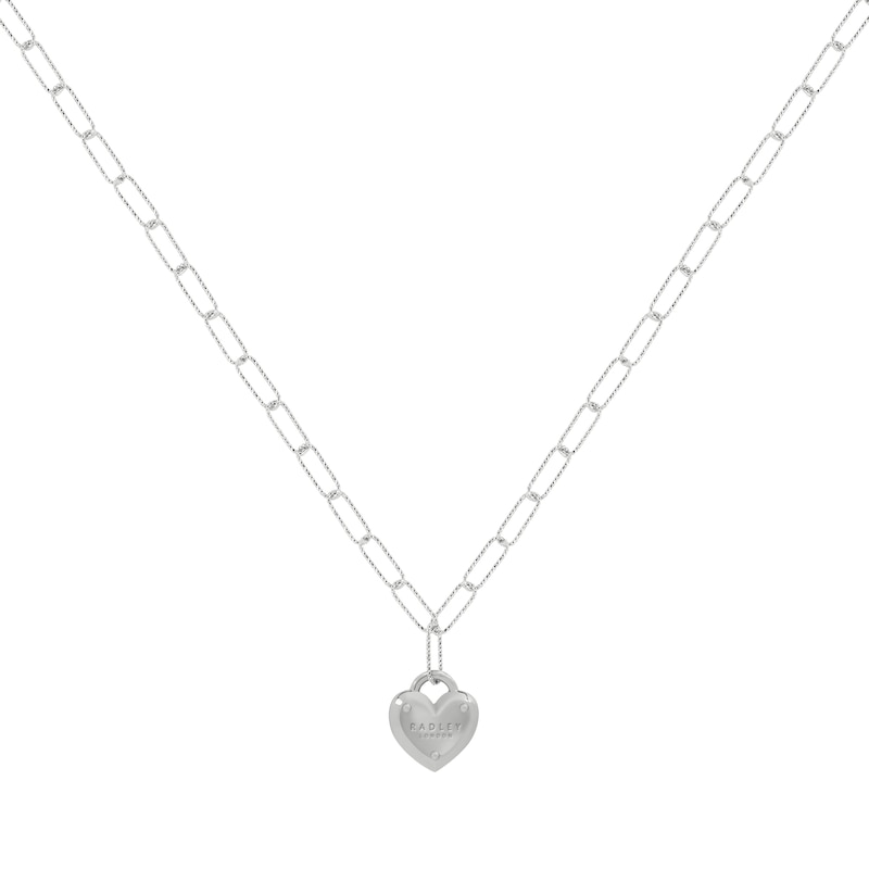 Main Image 1 of Radley Ladies' Silver Tone Heart Padlock Charm Necklace