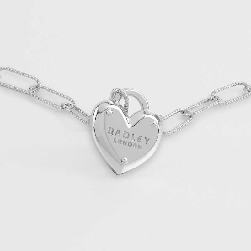 Radley Ladies' Silver Tone Heart Padlock Charm Necklace