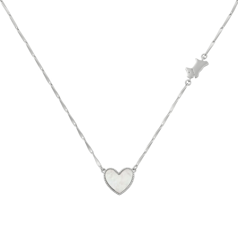 Main Image 1 of Radley Sterling Silver Mother Of Pearl Heart & Jumping Dog Necklace