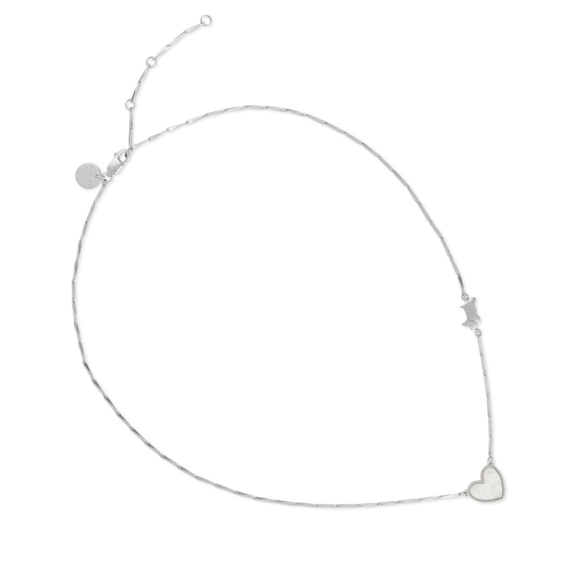 Main Image 2 of Radley Sterling Silver Mother Of Pearl Heart & Jumping Dog Necklace