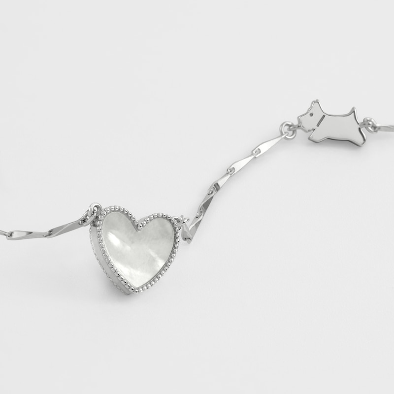 Main Image 3 of Radley Sterling Silver Mother Of Pearl Heart & Jumping Dog Necklace