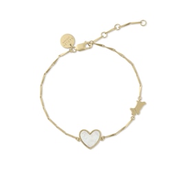 Radley 18ct Gold Plated Mother Of Pearl Heart & Jumping Dog Bracelet
