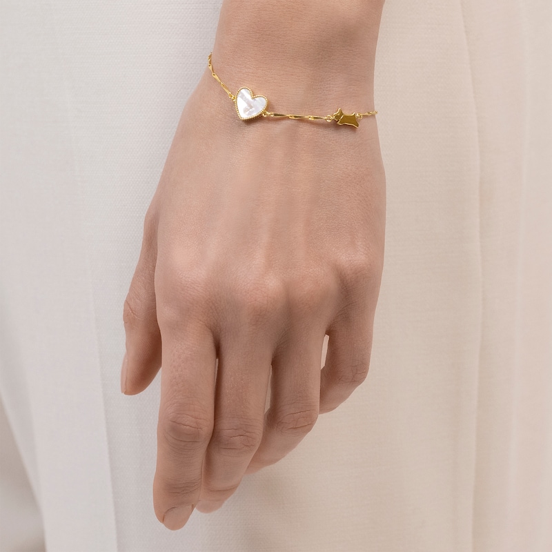 Main Image 3 of Radley 18ct Gold Plated Mother Of Pearl Heart & Jumping Dog Bracelet
