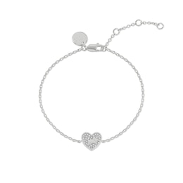 Radley Silver Tone Pavé Stone Set Heart Bracelet