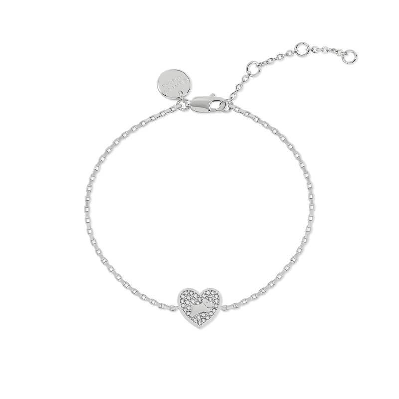 Radley Silver Tone Pavé Stone Set Heart Bracelet