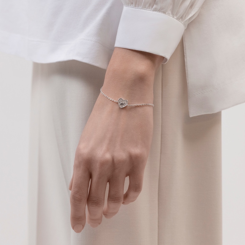 Main Image 3 of Radley Silver Tone Pavé Stone Set Heart Bracelet