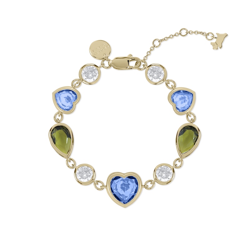 Radley Ladies' 18ct Pale Gold Plated Multicolour Heart & Stone Set Bracelet