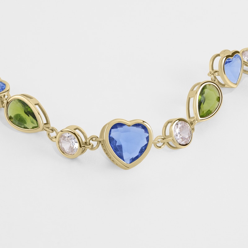 Radley Ladies' 18ct Pale Gold Plated Multicolour Heart & Stone Set Bracelet