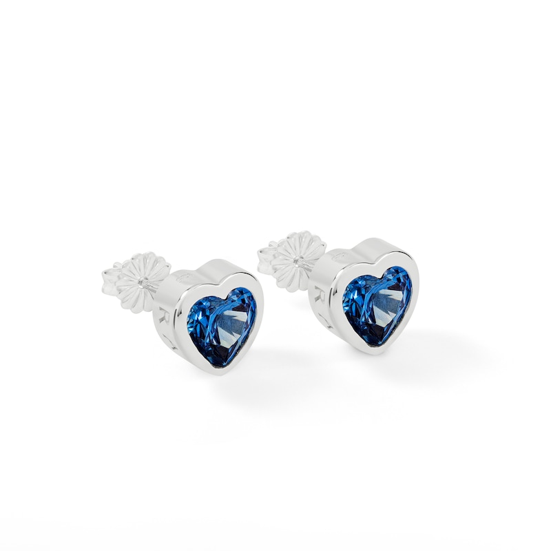 Main Image 2 of Radley Ladies' Sterling Silver Blue Stone Heart Stud Earrings
