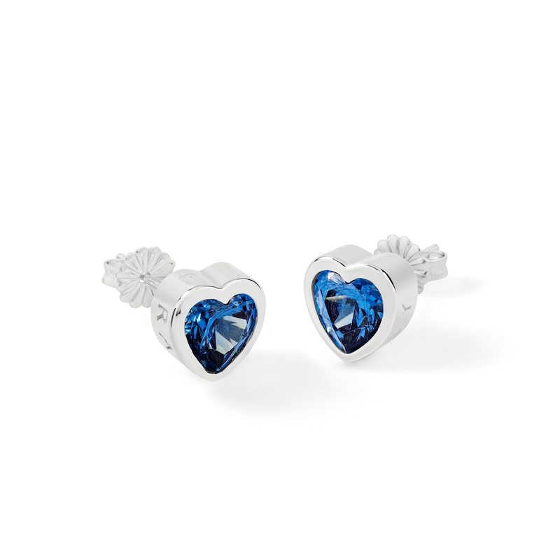 Main Image 3 of Radley Ladies' Sterling Silver Blue Stone Heart Stud Earrings