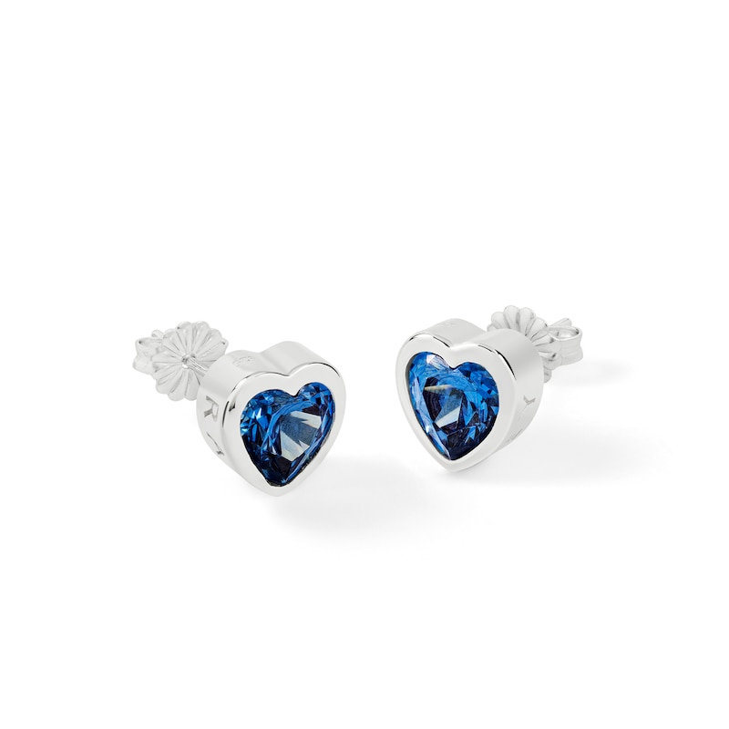 Radley Ladies' Sterling Silver Blue Stone Heart Stud Earrings