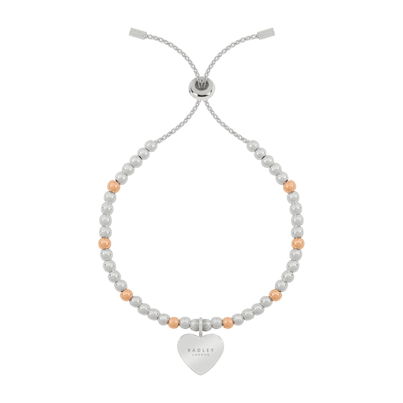 Radley Ladies Silver Tone Bracelet Rose Gold Plated Balls an