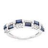 Thumbnail Image 1 of 9ct White Gold Sapphire & 0.17ct Diamond Eternity Ring