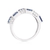 Thumbnail Image 3 of 9ct White Gold Sapphire & 0.17ct Diamond Eternity Ring