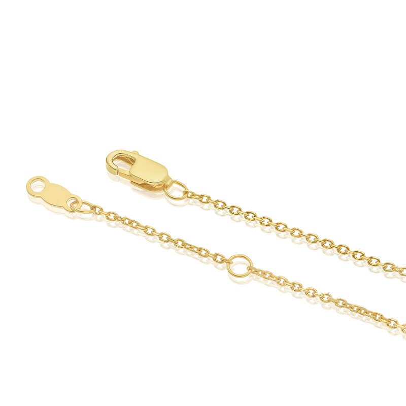 Main Image 3 of Sterling Silver & 18ct Yellow Gold Plated Vermeil Created Emerald & Diamond Necklace