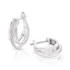 Thumbnail Image 1 of 9ct White Gold 0.10ct Diamond Triple Split Hoop Earrings