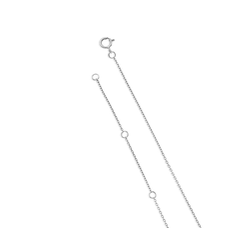 Main Image 3 of 9ct White Gold Diamond Pavé V Shape Necklace