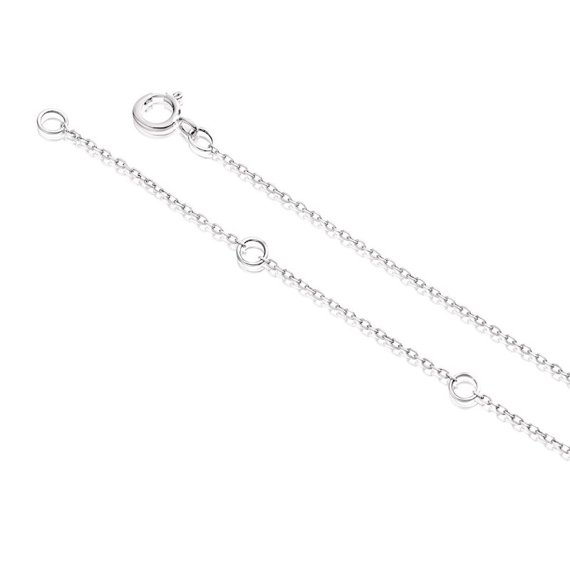 Main Image 3 of 9ct White Gold 0.05ct Diamond Flower Pendant