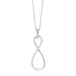 Sterling Silver 0.10ct Diamond Infinity Pendant