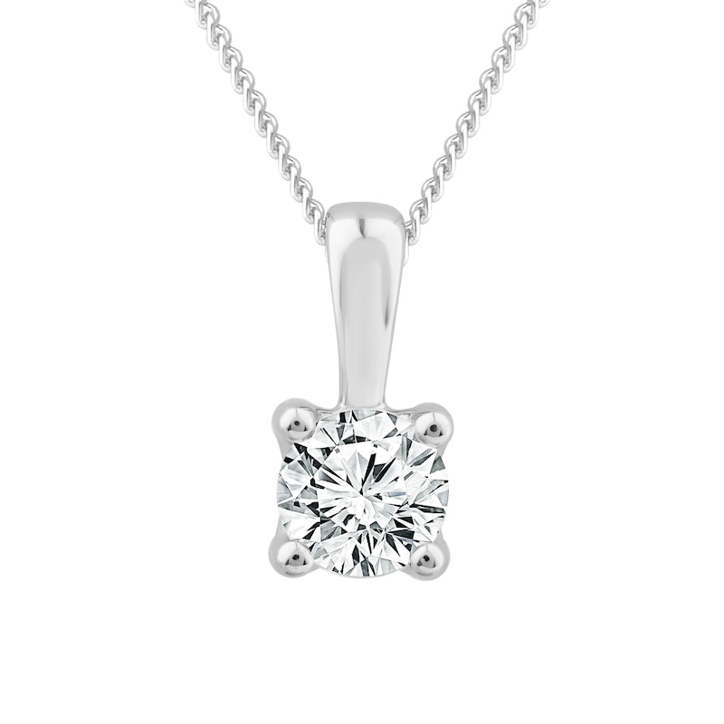 Main Image 1 of 9ct White Gold 0.25ct Diamond Solitaire Pendant