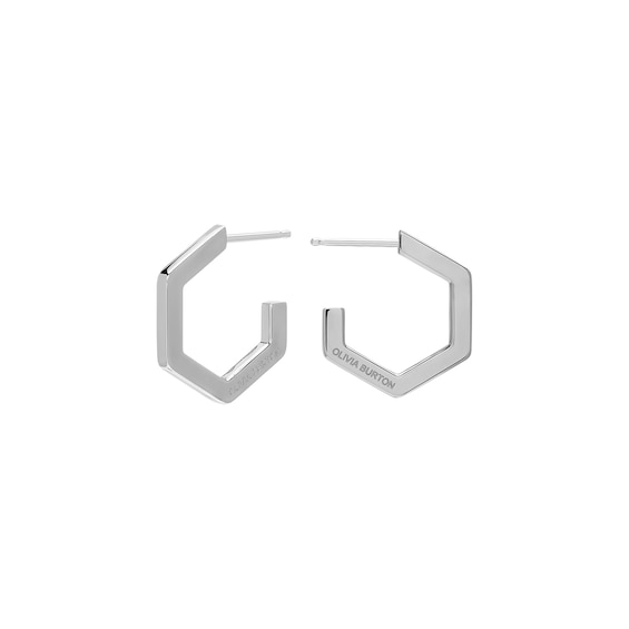 Olivia Burton Honeycomb Women's Stainless Steel Hoop Earrings