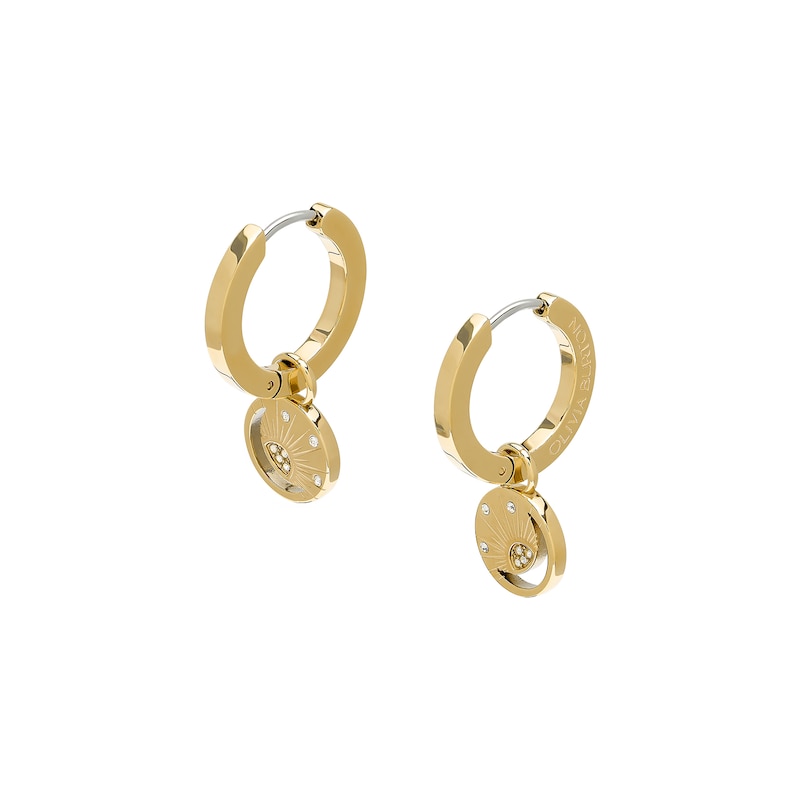 Main Image 2 of Olivia Burton Celestial Sun Ladies' Gold Tone Moon Disc Link Hoop Earrings