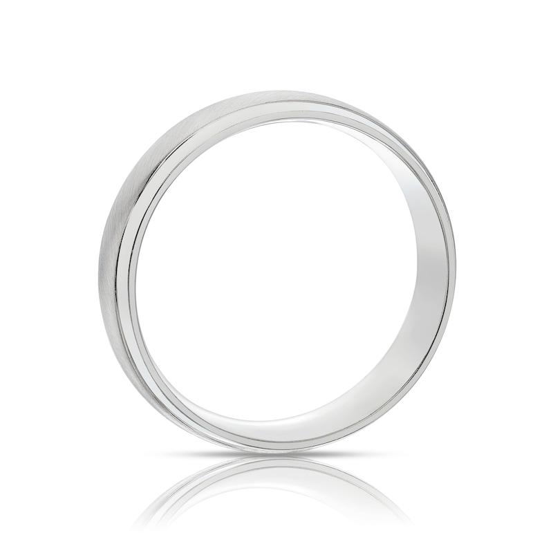 Main Image 3 of Men's Sterling Silver 5mm Matt & Polished Ring