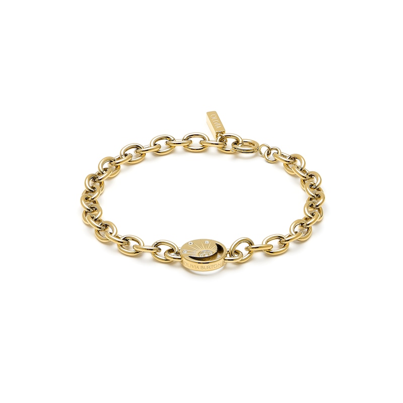 Olivia Burton Celestial Sun Ladies' Gold Tone Moon Disc Link Bracelet